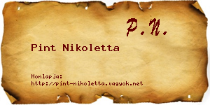 Pint Nikoletta névjegykártya